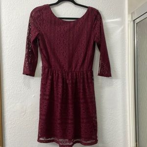 Burgundy Lace Dress 💕